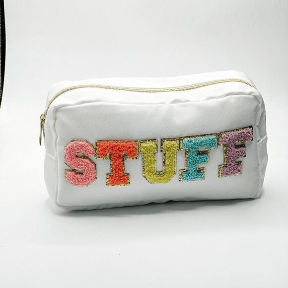 Stoney Clover Lane Style Nylon Chenille Patch "Stuff" Makeup Pouch Waterproof Co - Picture 6 of 6